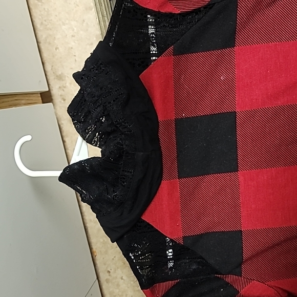 xs/tp warehouse one Plaid longsleeve red&black turtleneck - Picture 3 of 3